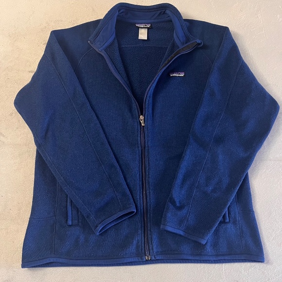 Patagonia Men's Navy Blue Woven Fleece Full Zipper Jacket Mock Neck Pockets Sz L - Picture 7 of 14
